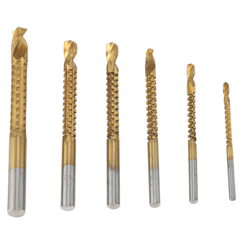 6Pcs HSS Titanium Coated Drill Bits for Wood Aluminum Plastic