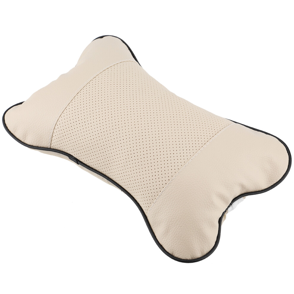 1Pc Soft Auto Car Seat Headrest Pillow Breathable Neck Support Beige 685922100214