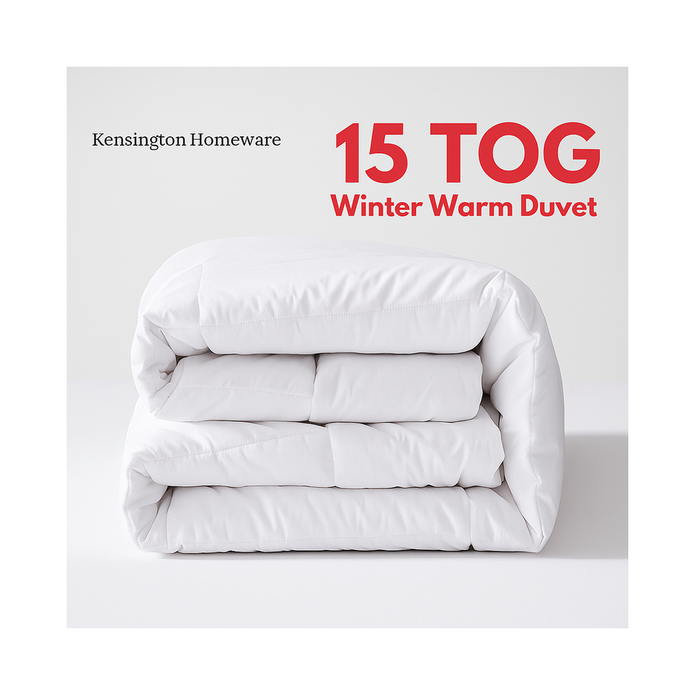 Bedlooms (Super King) 15 Tog Duvet - Warm Winter Quilt With Hollowfiber Filling White