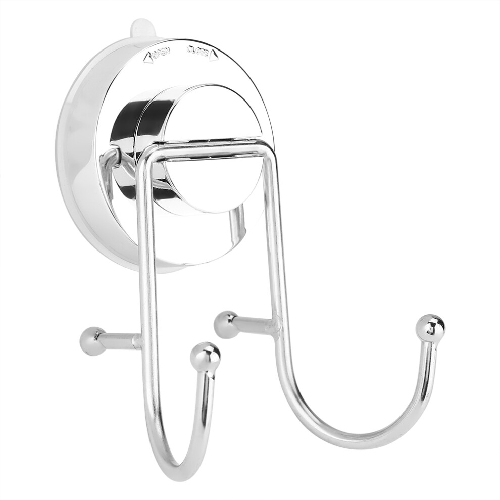 Kitchen Bathroom Stainless ABS Suction Cup Double Hanger Hook