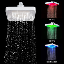 6 Zoll LED Regenbrausekopf mit 3-Farbtemperaturanzeige, 15 cm