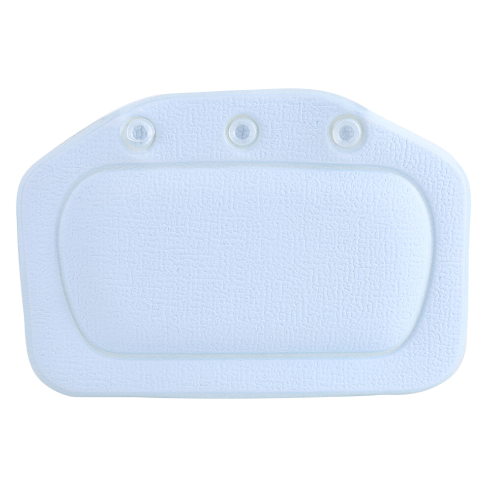 Blue Soft Foam Spa Bath Pillow Tub Headrest Neck Cushion