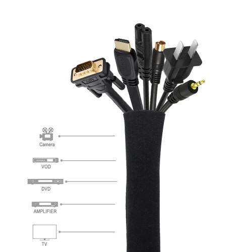 Neoprene Cable Concealer 50cm Wire Organizer for TV Computer Fridge