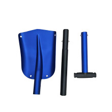 Multifunctional Snow Shovel, Retractable Shovel, Aluminum Alloy Ice Shovel, Folding Camping Shovel Oxford Cloth Bag Red