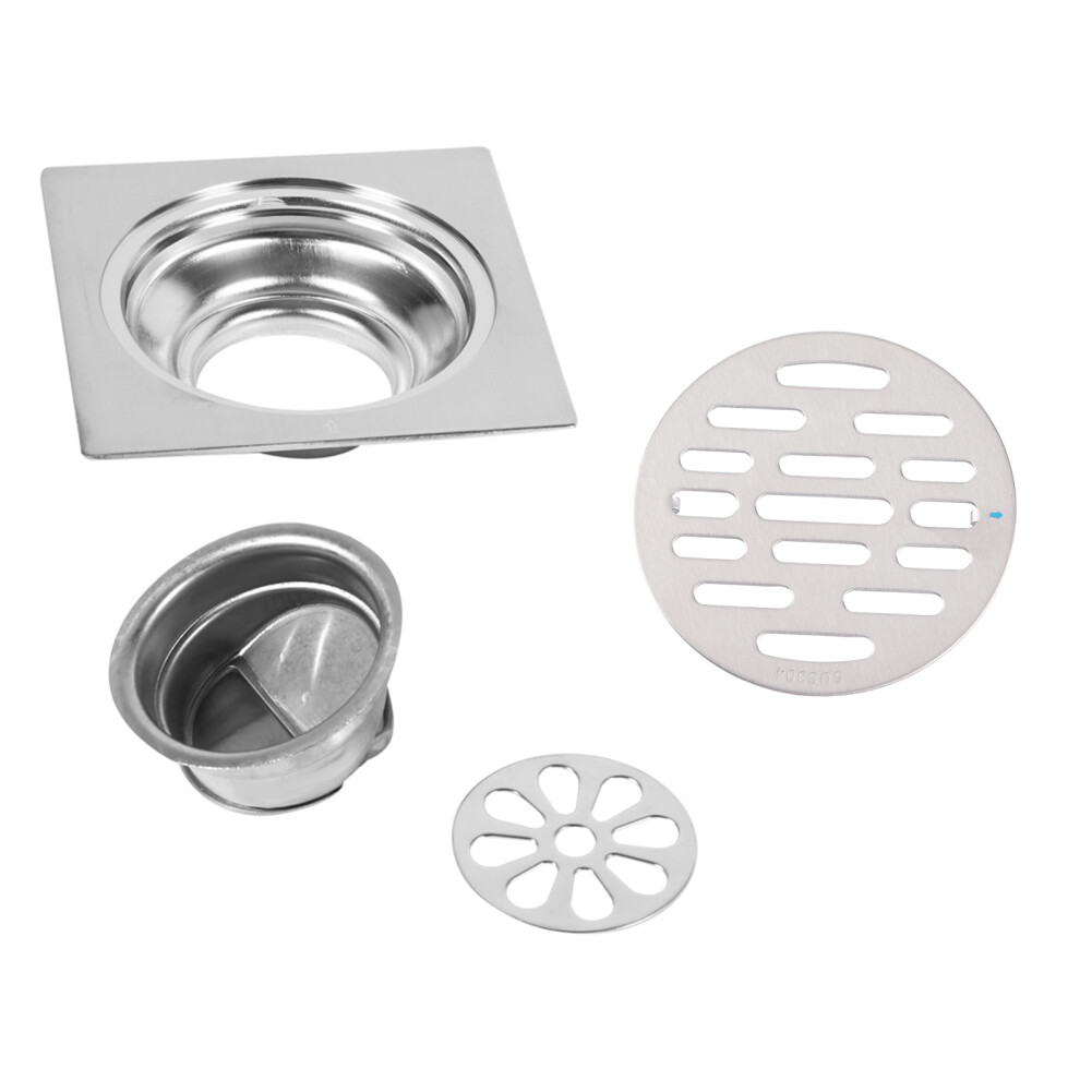 Thick Stainless Steel Square Anti-Odor Floor Drain Cover Type 2 685922121141