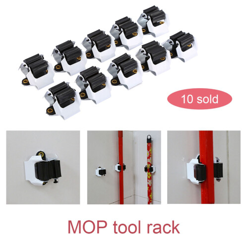 10PCS Kitchen Mop Broom Wall Holder Organizer 1