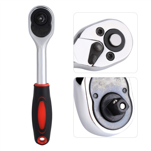 1PC Heavy Duty 1/4" Drive Ratchet Socket Wrench 2