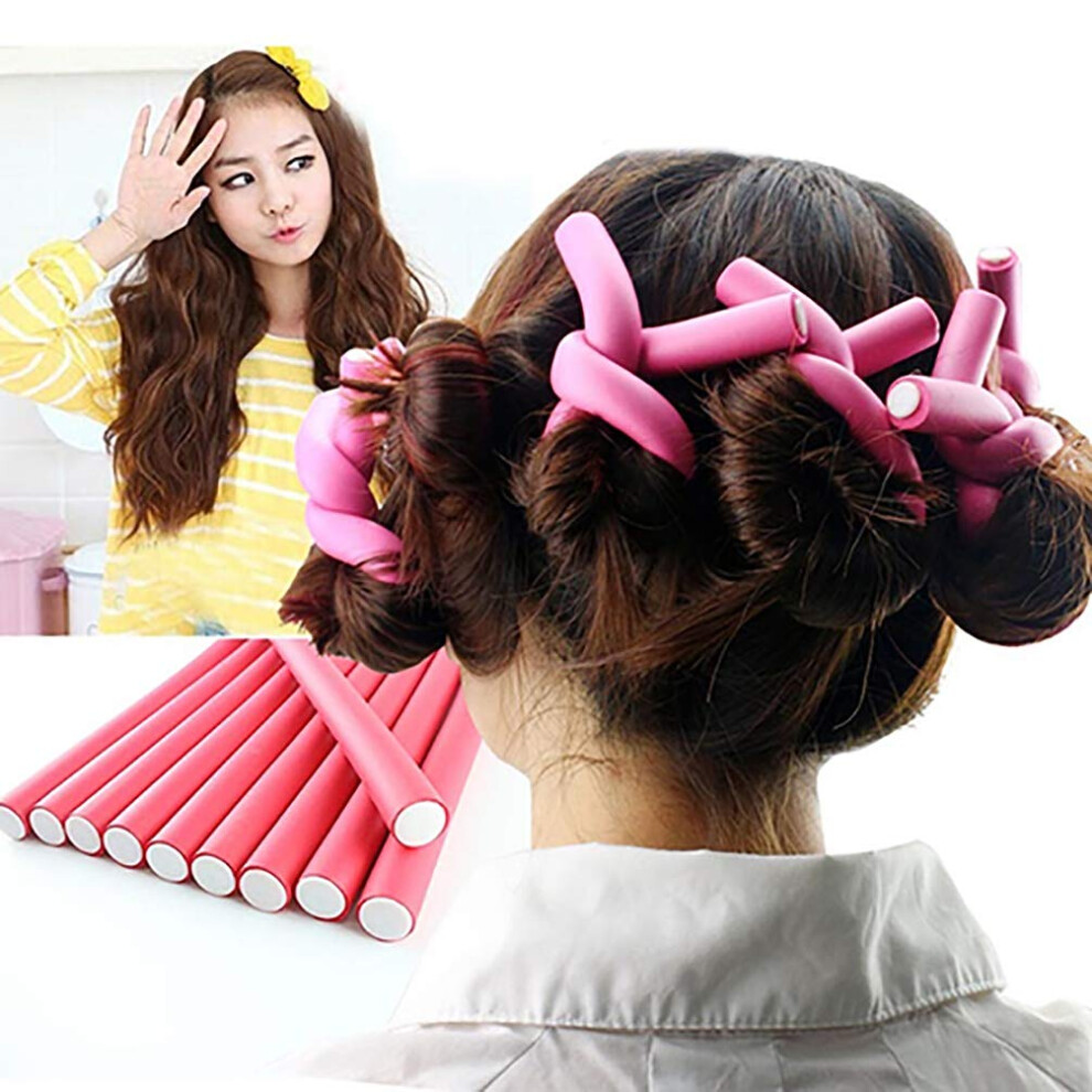 10 Pieces Soft Foam Hair Curling Rollers Bendy Twist Curler Maker Hair Roller Rods Tools