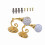 2x Metal Crystal Glass Curtain Tie Back Hooks Gold 5