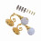2x Metal Crystal Glass Curtain Tie Back Hooks Gold 3