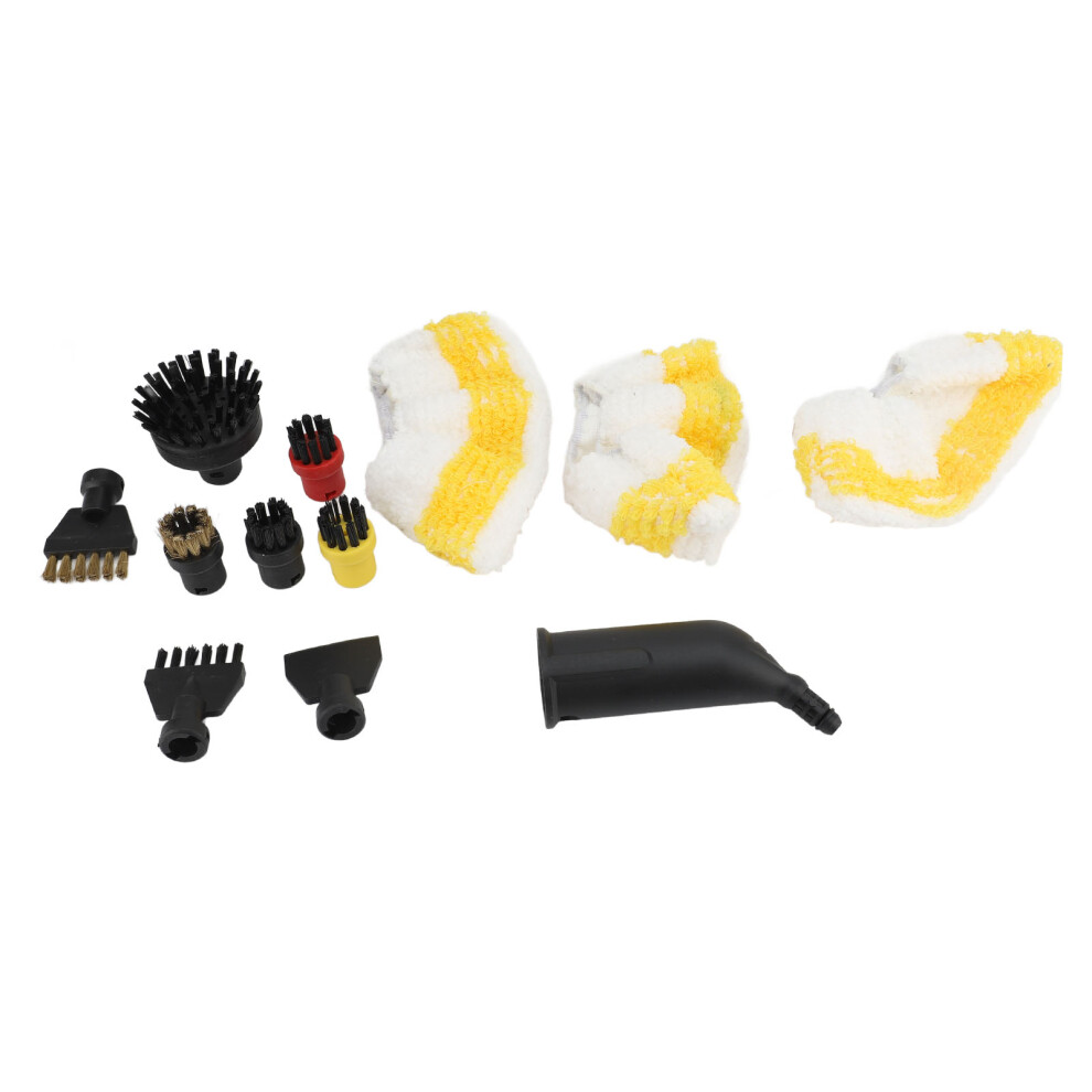 Steam Cleaner Brushes Nozzles Set 5 Round 2 Flat 3 Fibre Cloth-image-OPC-PKYT5P2-NEW