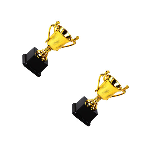 2Pcs 13Cm Mini Award Trophy With Black Base For Kids Party 2