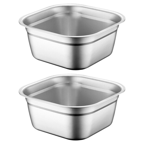 2Pcs Stainless Steel Vegetable Basin for Kitchen Use