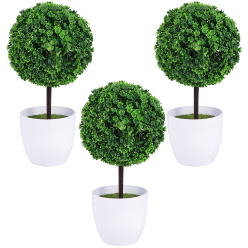 6 Pcs Artificial Cherry Ball Bonsai Imitation Green Plant