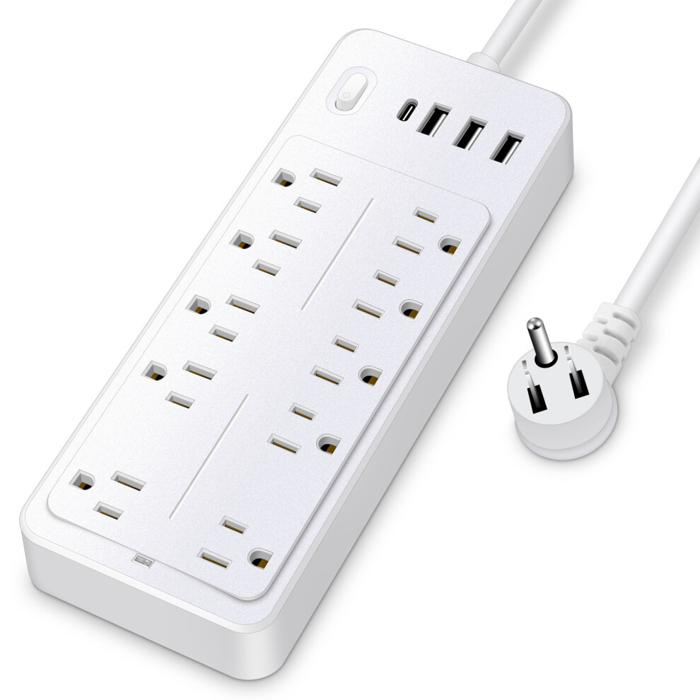 14-In-1 Surge Protector Power Strip 3.9Ft Usb-C 10Ac 3Usb Fireproof 685922149985