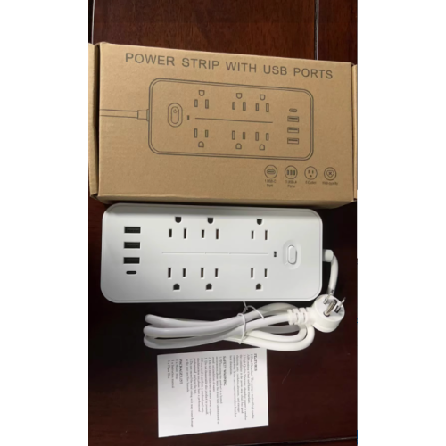 10-in-1 Surge Protector 3.9ft Cord 6 AC 2 USB 1 Type-C Fireproof 1