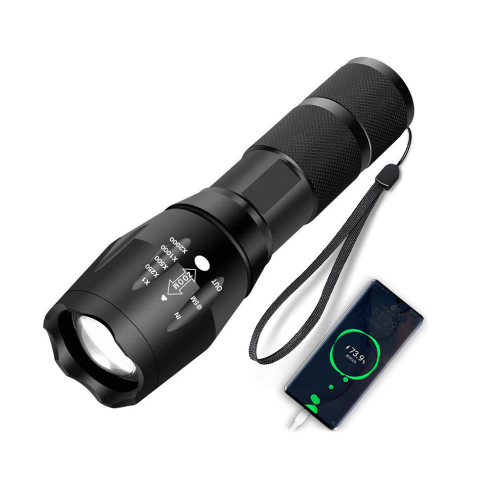 USB Rechargeable LED Flashlight Strong Light Night Fishing Camping-image-OPC-PKYT9Z5-NEW