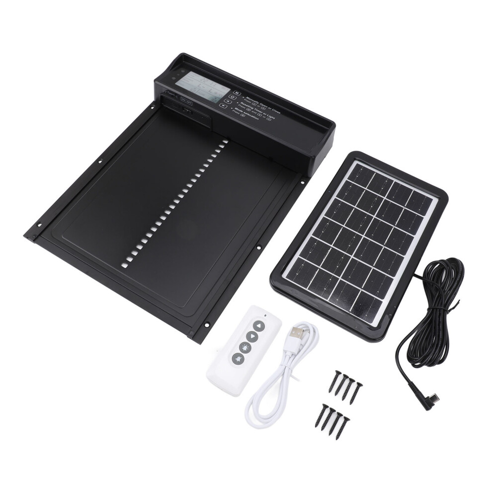 Solar Powered Chicken Coop Door Ip45 Waterproof Aluminum Timer Remote 685922157522