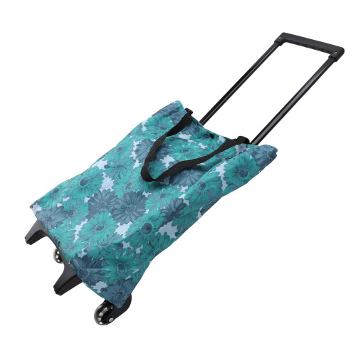 Retractable Handle Blue Daisy High Load ABS Waterproof Cart Wheels 1