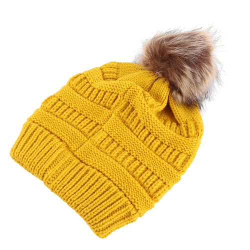 Knitted Hat Simple Stylish Thick Woolen Winter Autumn Hat 1