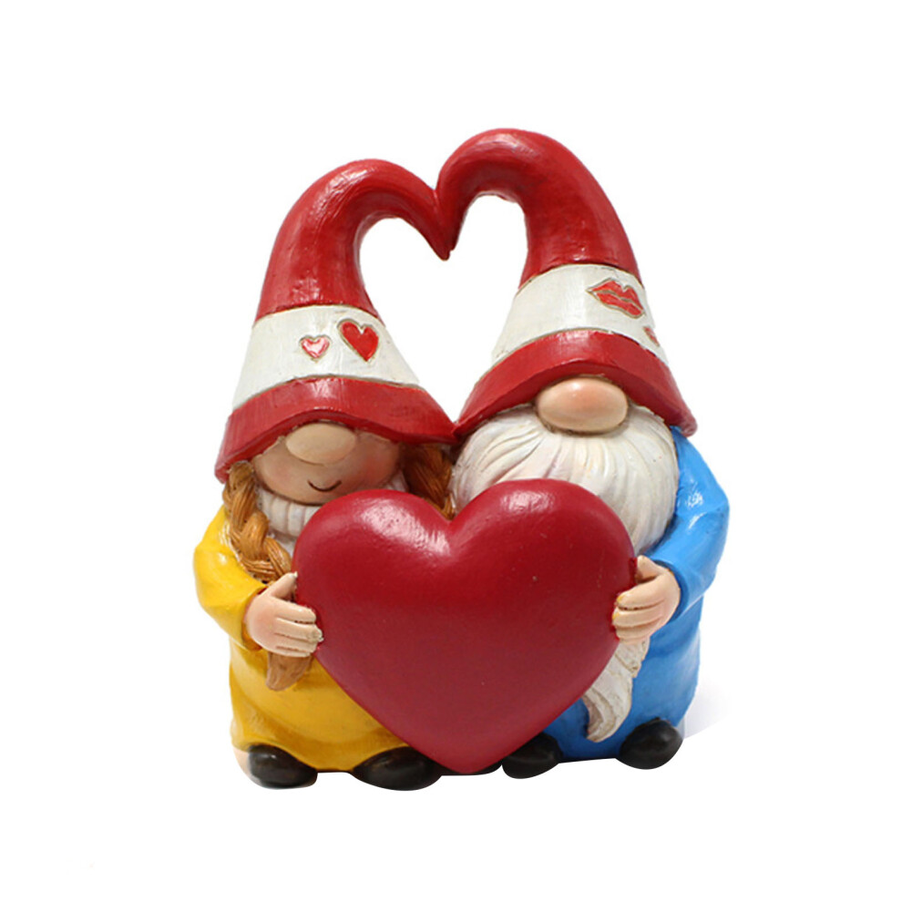 Couple Gnome Doll Figurine Resin Faceless Sculpture Patio Garden