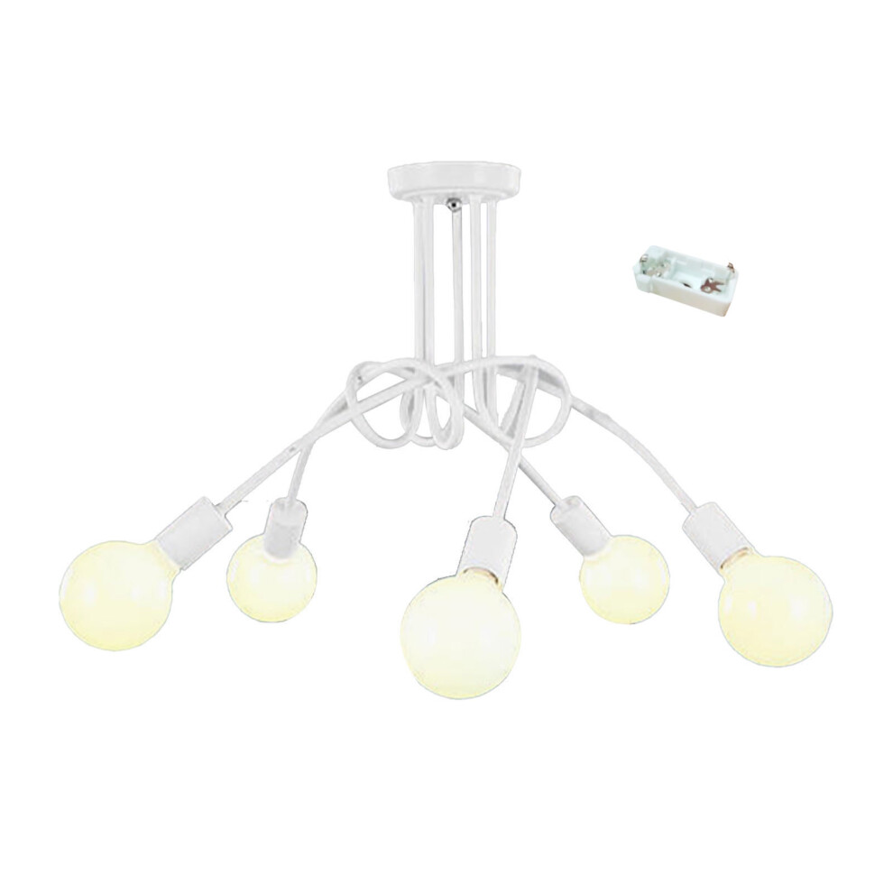 (3 Heads 3 Colors 110V) Iron Art Chandelier 5 Heads Multi Bulbs Industrial Vintage Lamp-image-OPC-PKYTDNS-NEW