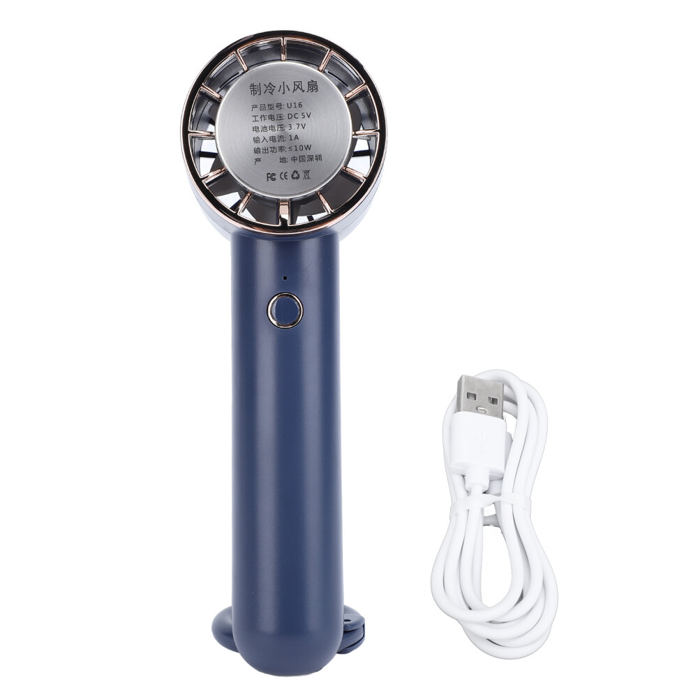 (Navy ) Handheld Cooling Fan Usb Rechargeable Cold Compress Mini Navy Blue 685922163295