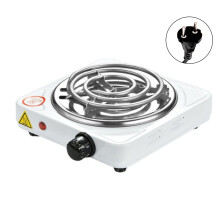 (Black EU Plug) 1000W Electric Stove Coil Countertop Burner Portable White EU Plug
