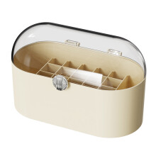 (Transparent) Dustproof Cosmetic Storage Box for Makeup Lipstick Dorm White