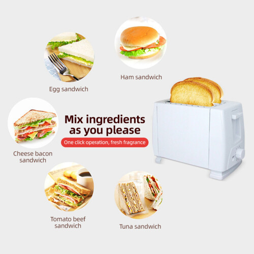 2 Slice Toaster Stainless Steel ABS 6 Temperature Settings 2