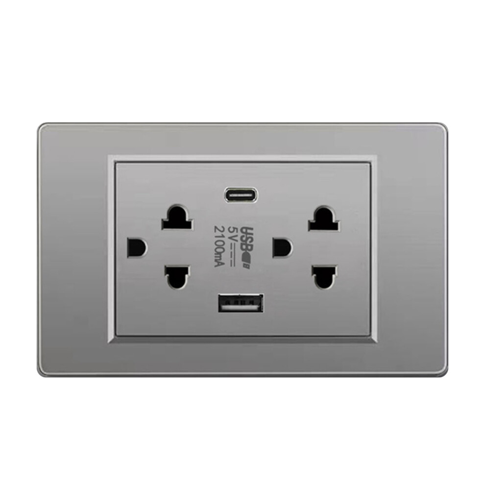 (Grey) Wall Outlet Usb C Charger Grey 685922169730