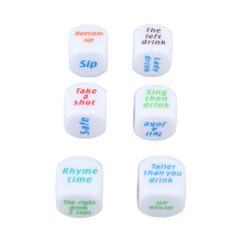 6 Stück Weißes Trinkwürfel-Set für Partys, 25x25x25mm