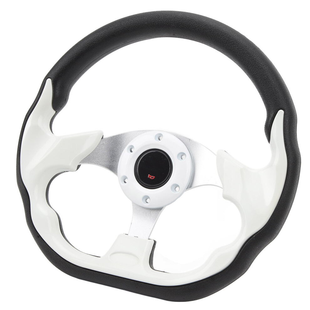 12.5 Inch Universal Aluminum & Pu Golf Cart Steering Wheel White 3331352406989
