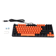 (Orange Black) Mechanical Gaming Keyboard 87 Key Wired USB Orange Black