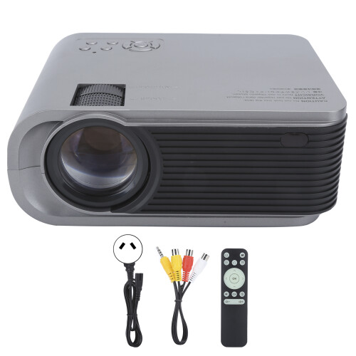 (US Plug) Projector Silver Mini Portable LED USB 1280x720P H89