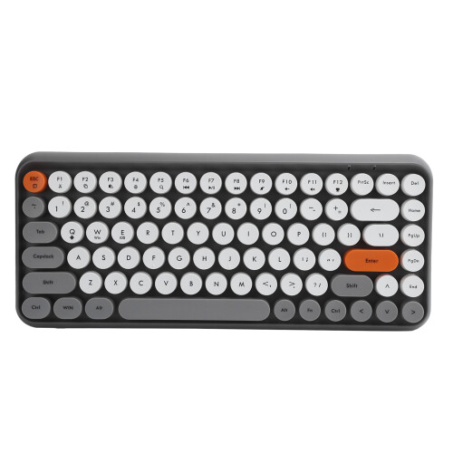 (Yellow) Ajazz Wireless Keyboard Bluetooth 84 Keys Retro Gray