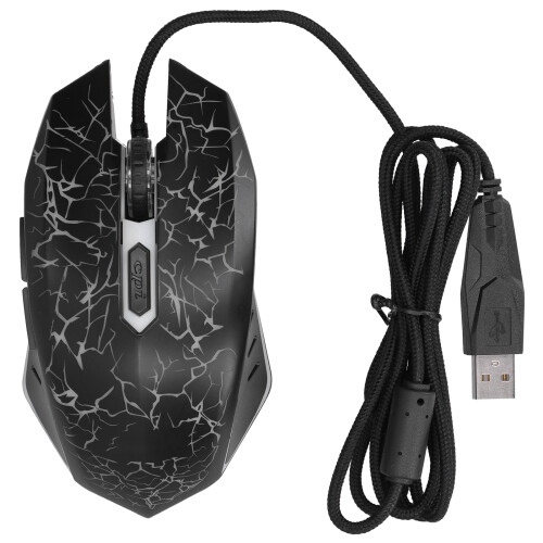 (Black) Wired Colorful Glowing Gaming Mouse USB Ultra Accuracy Black