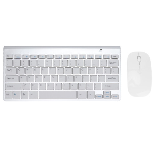 (Black) Wireless 2.4G Keyboard Mouse Combo Ultraslim Silver