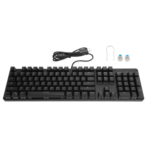 (Black) Mechanical Blue Switch Keyboard 104 Keys Gaming Black