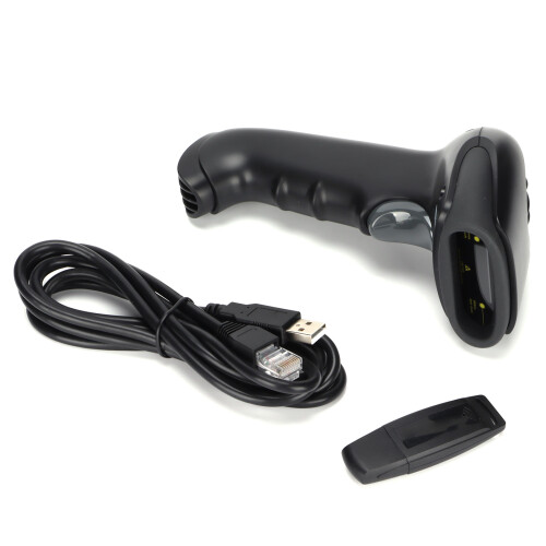 Wireless 1D Barcode Scanner Gun with USB Receiver for Shops Hospitals