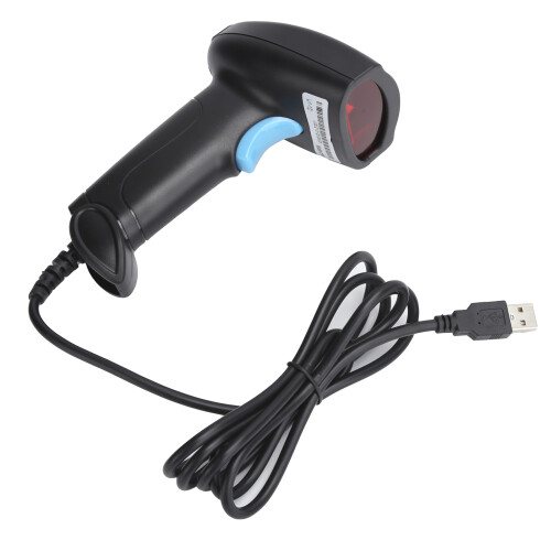 Barcode Scanner Laser Reader Handheld Gun Wired Black