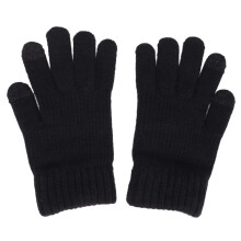 (Black) Touch Screen Gloves Thermal Knit Black for Running Cycling Driving
