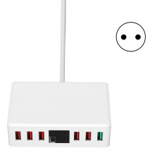 (US Plug) T9+ 6 Ports QC 3.0 USB Charger Hub 40W