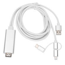 3In1 Micro USB Type C To HDMI Adapter Cable Mirroring Converter