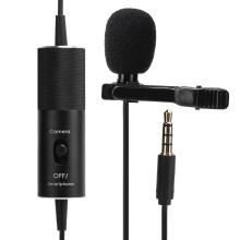 (Black) R955S 5.8m Lavalier Mic Universal CollarClip for Phone Camera (Black)