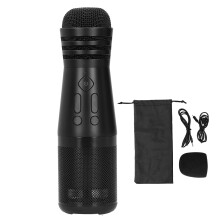 (Black) Wireless Bluetooth Karaoke Mic for Phone Livestream Black
