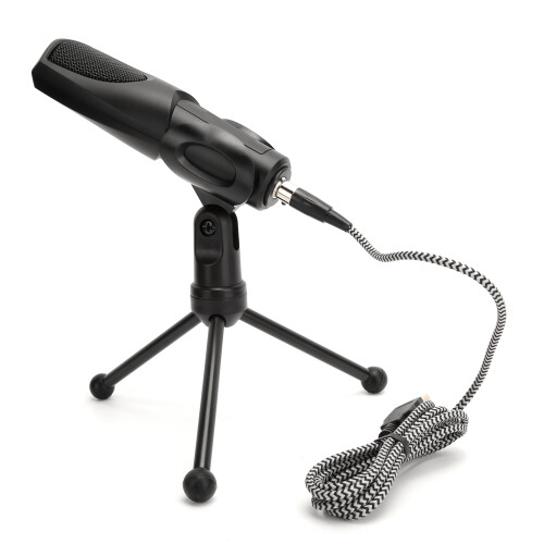 USB Condenser Microphone with Foldable Stand for Laptop 2