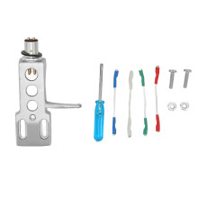 (Silver) Aluminium Vinyl Stylus Holder with 4 Wires Silver Record Cartridge