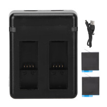 Dual Slot Camera Battery Charger with 2 Batteries for Hero 5-8
