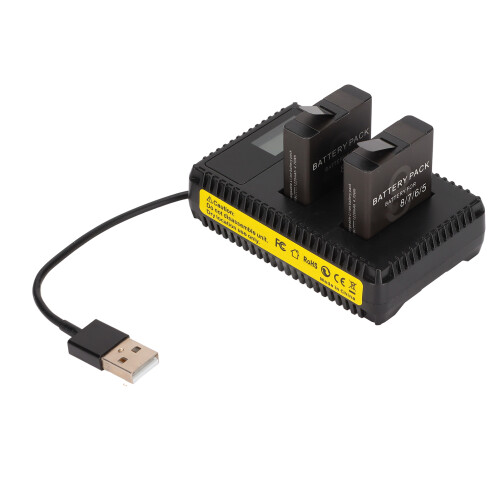 Camera Dual Charger LCD Display 2 Batteries for AHDBT-801 1